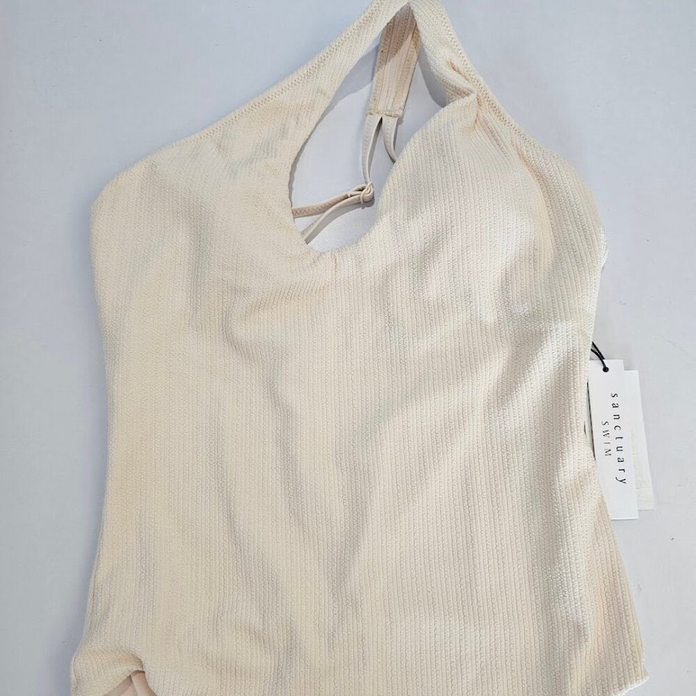 Sanctuary Swim Sandbar Solid One-Shoulder One-Piece - Picture 6 of 11